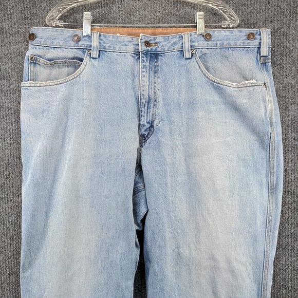 Duluth Trading Men's Straight Leg Jeans Blue 42x30 5-Pocket Stone Wash Cotton - Picture 3 of 14